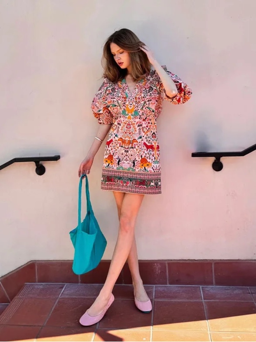 NWT Rhode Millie Mini Dress Aura Jungle Print 100% Organic Cotton Size 2
